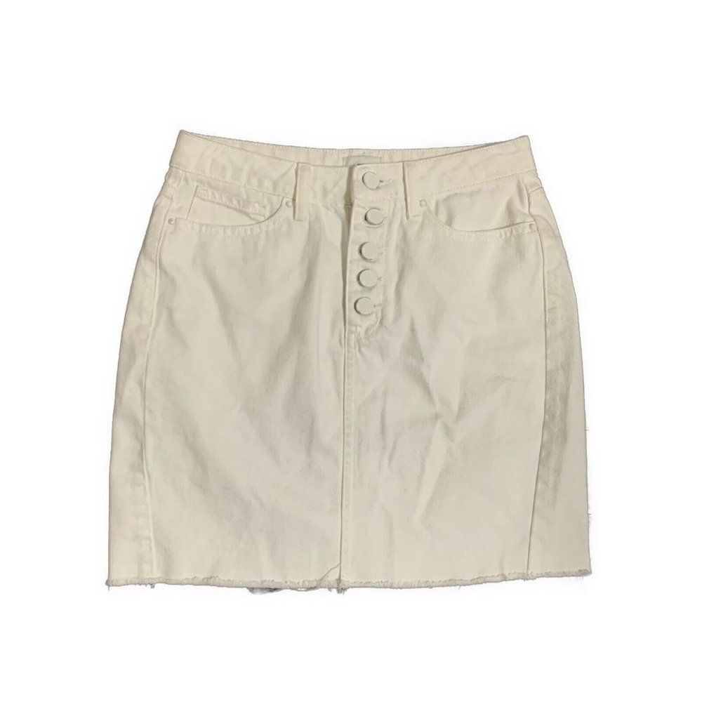 River Island Womens Solid White Denim Jean Mini Skirt 4 Small US 8 UK